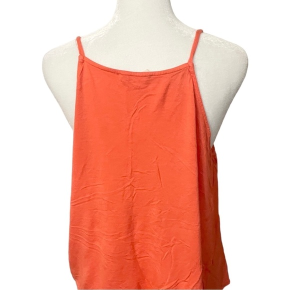 Elodie Coral Eyelet Tank Spaghetti Straps Size L EUC Orange Flowy Cotton - Picture 4 of 9